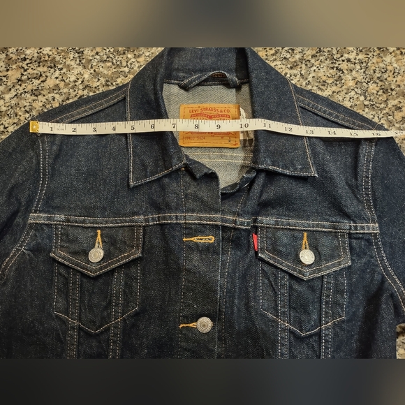 Levi's Jean Jacket Womens Medium Size Dark Blue - Picture 4 of 13